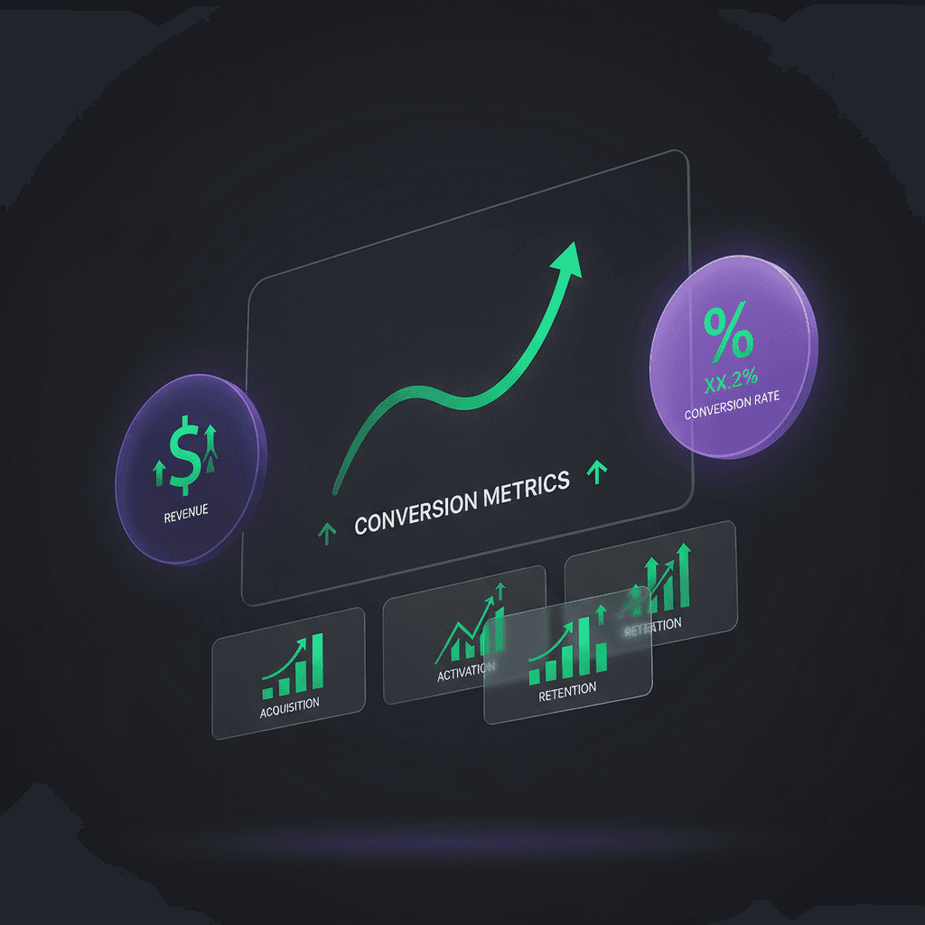 Landing page conversion results dashboard